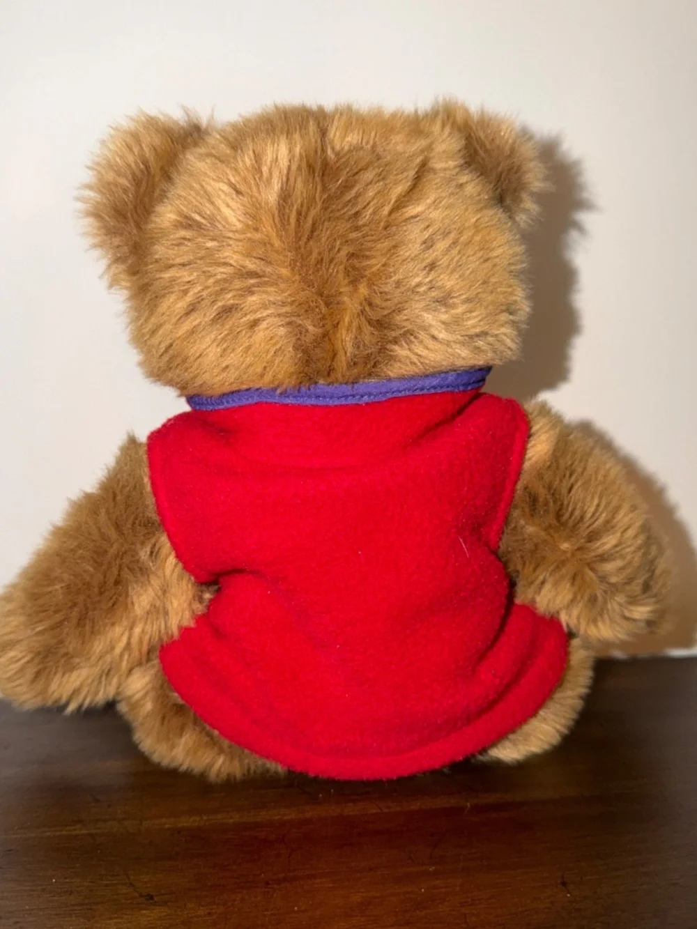 L.L. Cub By L.L. Bean Vintage Brown Plush Bear W Red Fleece Vest